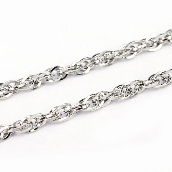 

PandaHall 304 Stainless Steel Rope Chains, Unwelded, Stainless Steel Color, 0.6mm, Link: 4.5x3.5x0.6mm 304 Stainless Steel