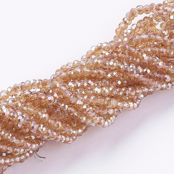

PandaHall Electroplate Glass Beads Strands, Full Rainbow Plated, Faceted, Rondelle, Orange, 3x2mm, Hole: 0.8~1mm, about 165~169pcs/strand...