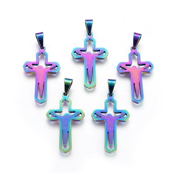 

PandaHall Ion Plating(IP) 304 Stainless Steel Pendants, For Easter, Crucifix Cross, Rainbow Color, 32x19x2mm, Hole: 3x7mm 304 Stainless...