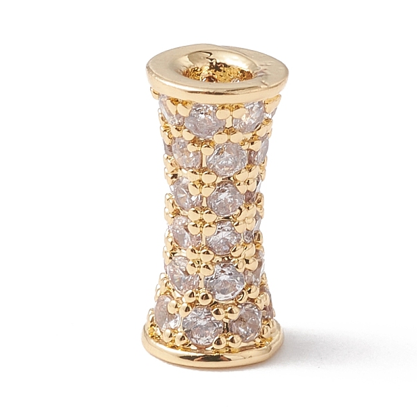 

PandaHall Eco-Friendly Rack Plating Brass Micro Pave Cubic Zirconia Beads, Long-Lasting Plated, Lead Free & Cadmium Free, Column, Real 18K..., Clear