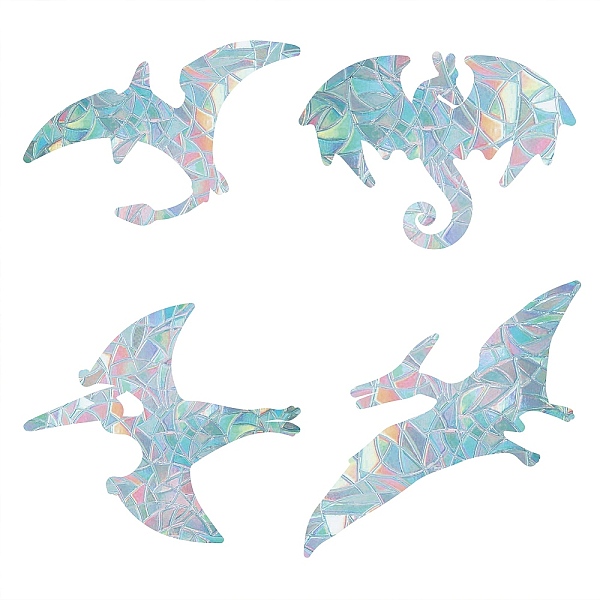 

PandaHall Custom Dinosaur Shape Waterproof PVC Laser Adhesive Stickers, Electrostatic Stickers, Colorful, 12x8~12cm, 16 sheets/set Plastic...