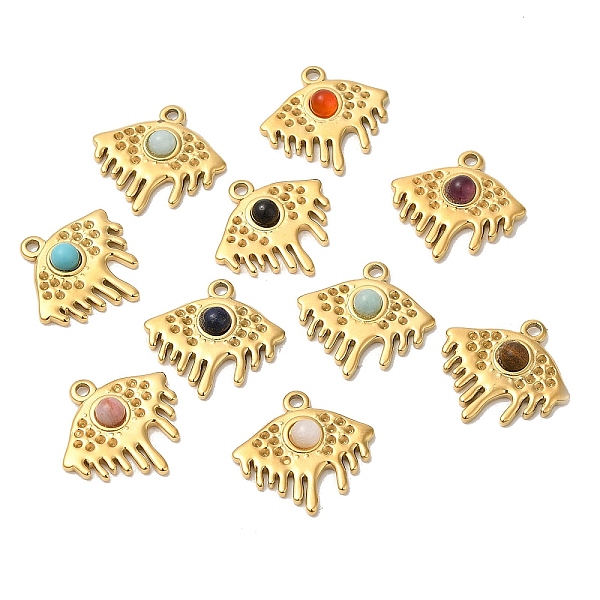 

PandaHall Ion Plating(IP) 316 Stainless Steel Melting Eye Pendant Rhinestone Settings, with Gemstone, Real 24K Gold Plated, Fit for 1mm...