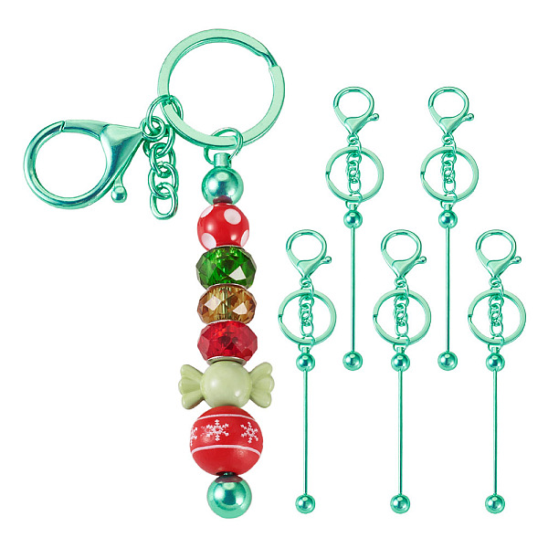 

PandaHall Spritewelry 5Pcs Alloy and Brass Bar Beadable Keychain for Jewelry Making DIY Crafts, with Lobster Clasps, Dark Turquoise...