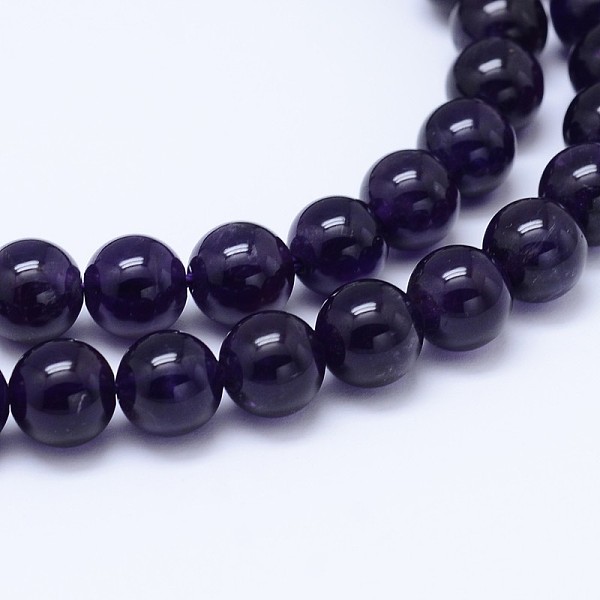 

PandaHall Natural Amethyst Round Bead Strands, Grade A+, 8mm, Hole: 1mm, about 49pcs/strand, 15.5 inch Amethyst Round Blue
