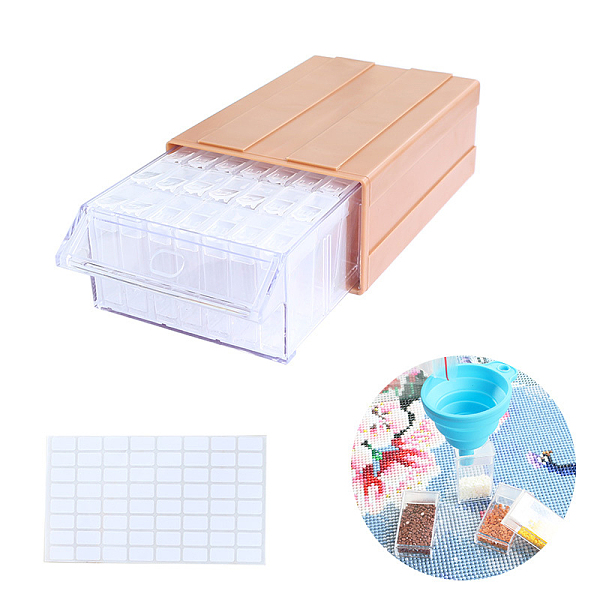 

PandaHall Diamond Painting Storage Stackable Bead Organizer Drawers, with 35 Slots Rectangle Individual Containers, Silicone Funnel and...
