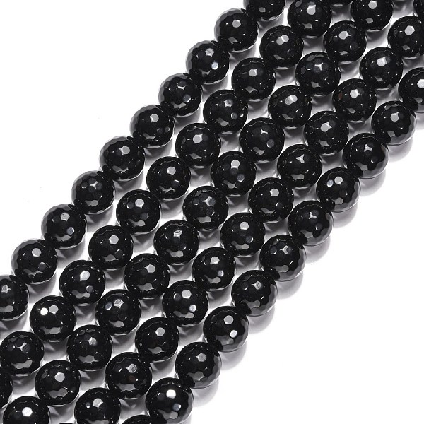 

PandaHall Gemstone Beads Strands, Black Onyx, Natural Faceted(128 Facets) Round, Dyed & Heated, 12mm, hole: 1mm, 15 inch Black Onyx Round...