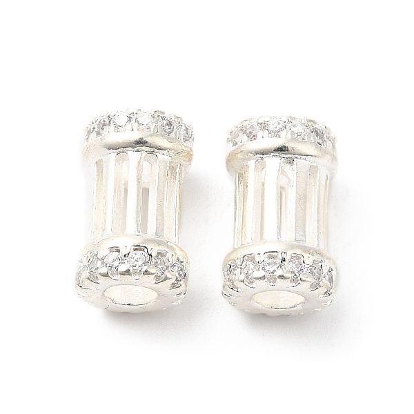 

PandaHall Rack Plating Brass Micro Pave Clear Cubic Zirconia Column Beads, Long-Lasting Plated, Lead Free & Cadmium Free, Silver, 11x7mm...