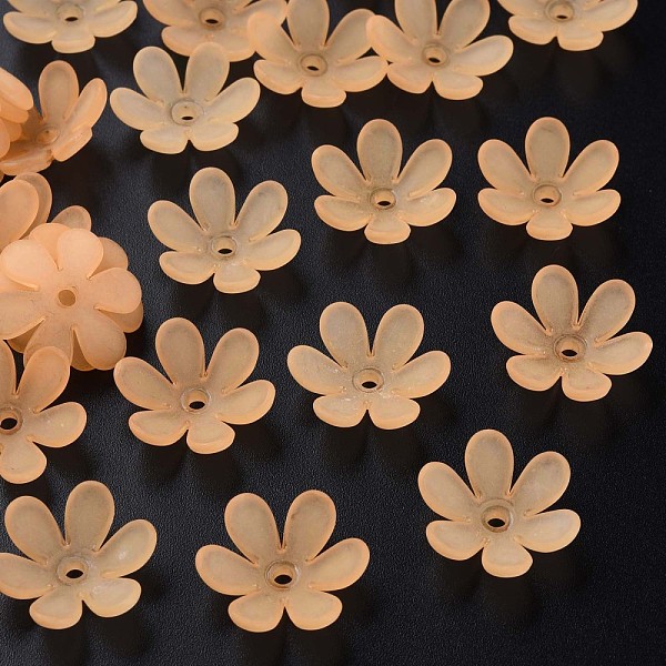 

PandaHall Transparent Acrylic Beads, Frosted, Flower, Sandy Brown, 20.5x18.5x6.5mm, Hole: 2mm, about 857pcs/500g Acrylic Flower