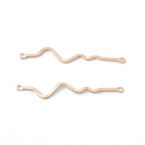 

PandaHall Rack Plating Brass Connector Charms, Long-Lasting Plated, Cadmium Free & Lead Free, Curve, Real 14K Gold Plated, 40x5.5x1mm, Hole...