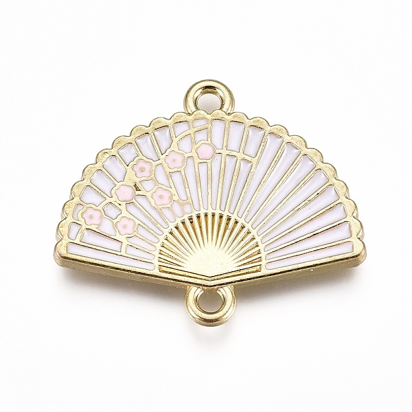 

PandaHall Alloy Links, with Enamel, Folding Fan with Plum Blossom, Light Gold, Lavender, 20x23.5x2mm, Hole: 1.5mm Alloy+Enamel Fan Purple