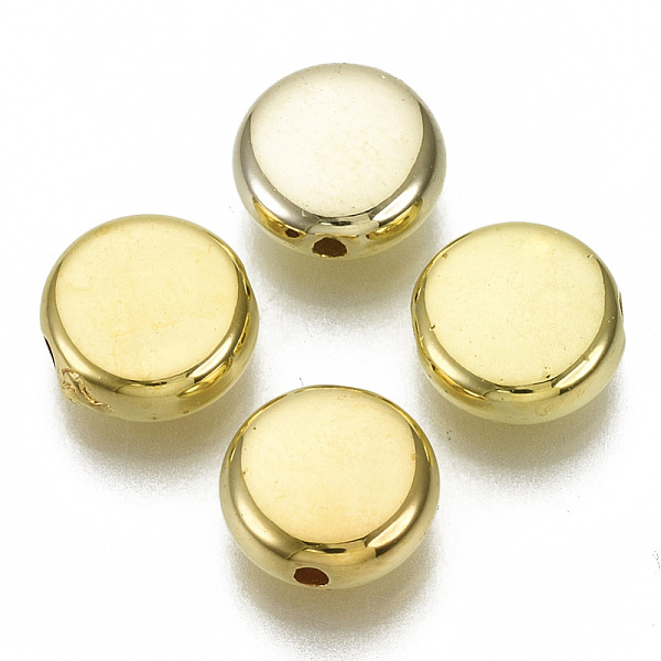 

PandaHall CCB Plastic Beads, for DIY Jewelry Making, Flat Round, Golden, 9x4mm, Hole: 1.2mm Plastic Flat Round