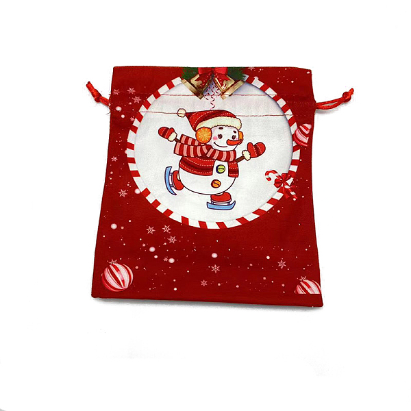 

PandaHall Christmas Printed Cloth Drawstring Bags, Rectangle Gift Storage Pouches, Christmas Party Supplies, FireBrick, 18x16cm Cloth..., Red