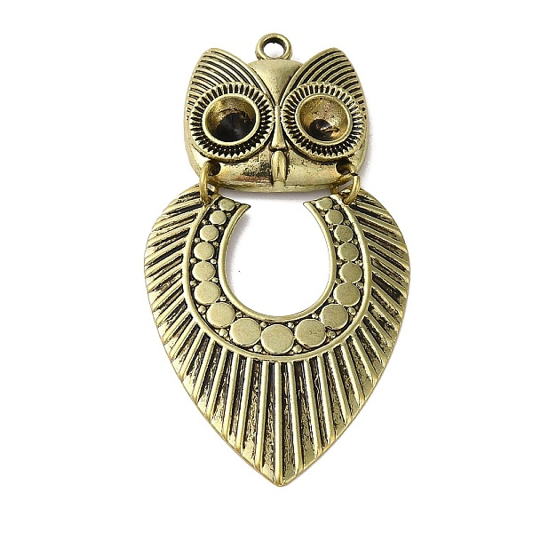 

PandaHall Tibetan Style Alloy Pendant Rhinestone Settings, Cadmium Free & Nickel Free & Lead Free, Owl Charms, Antique Bronze, 55x29x4mm...