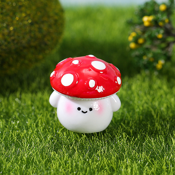 

PandaHall Miniature Mushromm Resin Ornaments, Micro Landscape Home Dollhouse Accessories, Home Decorations, Red, 28x28mm Resin Mushroom Red