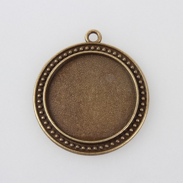 

PandaHall Vintage Tibetan Style Alloy Pendant Cabochon Bezel Settings, Cadmium Free & Nickel Free & Lead Free, Antique Bronze, Flat Round...