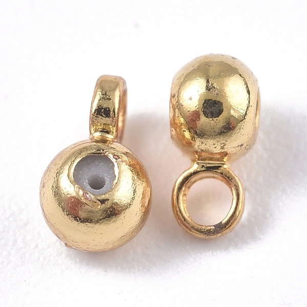 

PandaHall Brass Tube Bails, Loop Bails, Bail Beads, with CCB Plastic Inside, Long-Lasting Plated, Round, Golden, 5x3x2.2mm, Hole: 1.2mm...