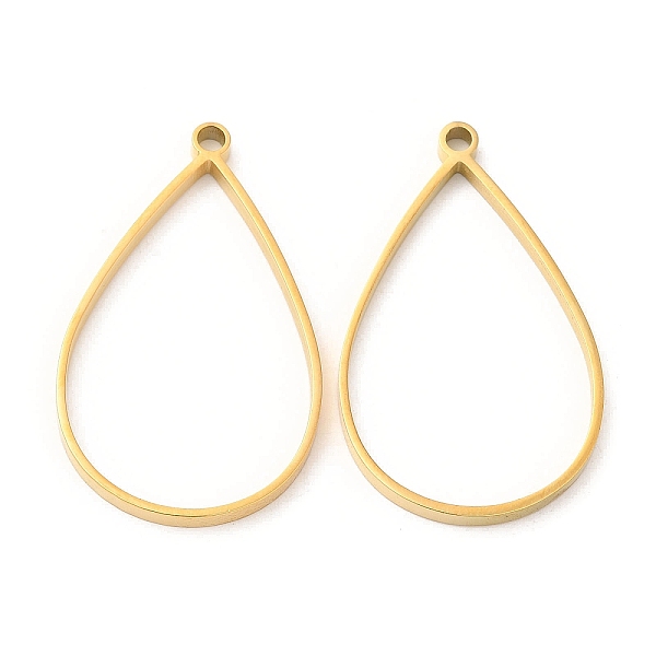 

PandaHall 304 Stainless Steel Open Back Bezel Teardrop Pendants, For DIY UV Resin, Epoxy Resin, Pressed Flower Jewelry, Real 18K Gold Plated...
