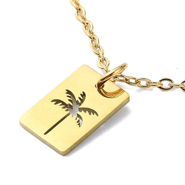 

PandaHall 304 Stainless Steel Pendant Necklaces, Rectangle with Tree, Golden, 14.13 inch(35.9cm) 304 Stainless Steel Rectangle