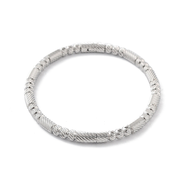 

PandaHall 304 Stainless Steel Grooved Hinged Bangles, Stainless Steel Color, Inner Diameter: 2-3/8x2 inch(6.05x5.1cm) 304 Stainless Steel