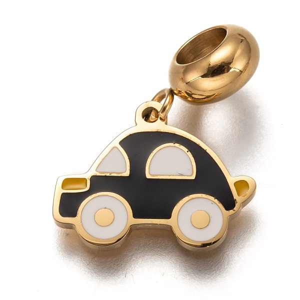 

PandaHall 304 Stainless Steel European Dangle Charms, Large Hole Pendants, with Enamel, Car, Golden, 22mm, Hole: 4.5mm, Pendant..., Black