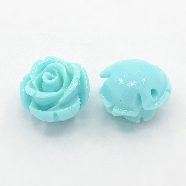 

PandaHall Synthetic Coral 3D Flower Rose Beads, Dyed, Pale Turquoise, 14~15x9mm, Hole: 1.5mm Synthetic Coral Flower Cyan