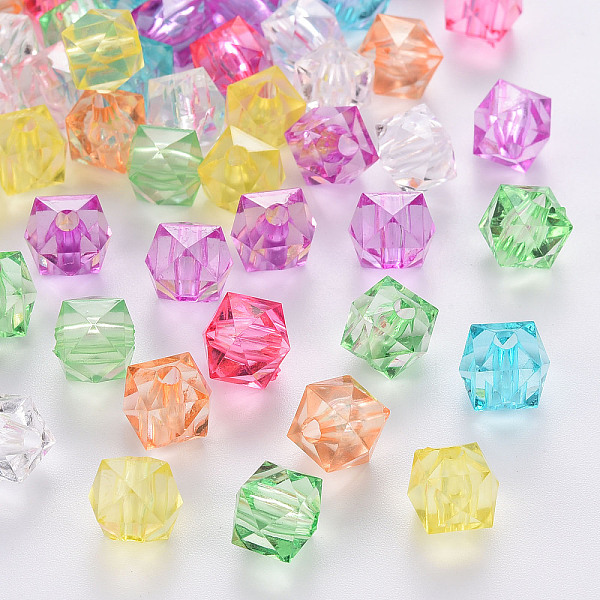 

PandaHall Transparent Acrylic Beads, Faceted, Cube, Mixed Color, 12x12x10mm, Hole: 1.5mm Acrylic Cube Multicolor