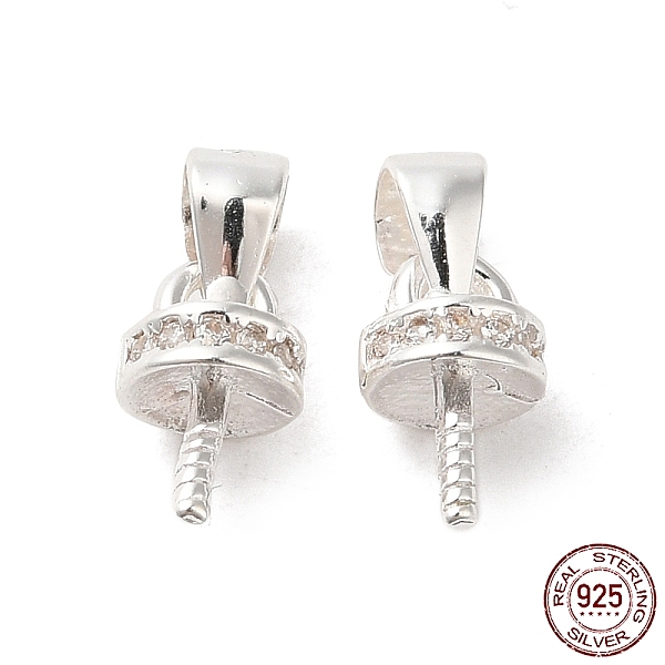 

PandaHall 925 Sterling Silver Cup Peg Bails, For Half Drilled Beads, with S925 Stamp, Silver, 11mm, Hole: 3x3mm, Pin: 0.9mm Sterling Silver