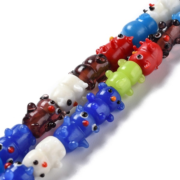 

PandaHall Handmade Lampwork Beads, Bumpy, Bear, Mixed Color, 14~17x10~14x11~13mm, Hole: 1.6~2mm, about 25pcs/strand, 14.57 inch(37cm)..., Multicolor