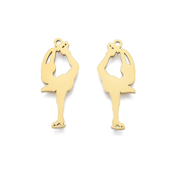 

PandaHall Ion Plating(IP) 201 Stainless Steel Pendant, Figure Skater, Real 18K Gold Plated, 30.5x12x1.5mm, Hole: 1.5mm 201 Stainless Steel...