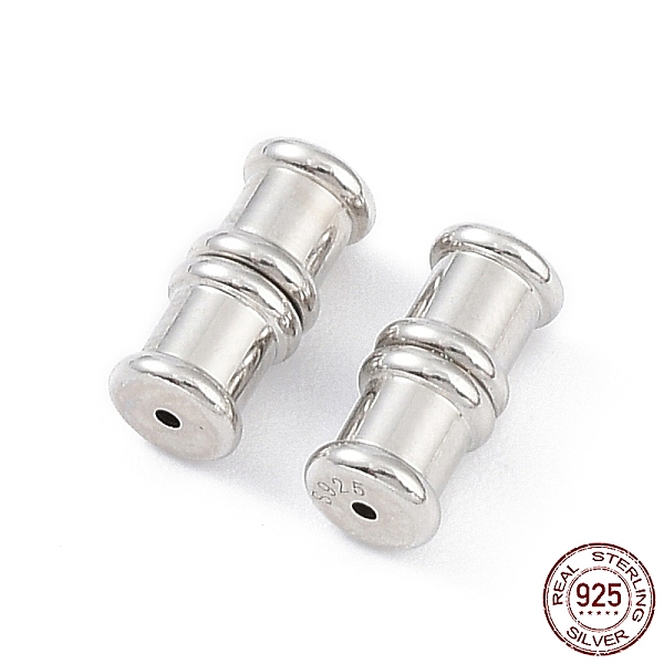 

PandaHall Rhodium Plated 925 Sterling Silver Screw Clasps, Twist Clasps, Bamboo, Platinum, 11x5mm, Hole: 0.9mm Sterling Silver