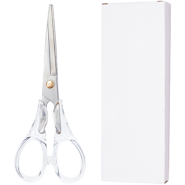 PandaHall SUNNYCLUE 6.3 Inch Acrylic Handle Scissors Office Scissors Stainless Steel Scissors Paper Shears Scissors Students Scissors...