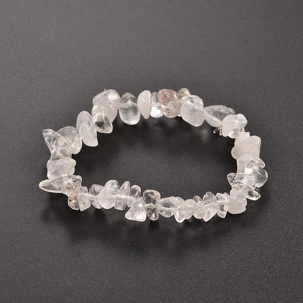 

PandaHall Chips Natural Quartz Crystal Beaded Stretch Bracelets, 1-3/4 inch(4.5cm) Quartz Crystal