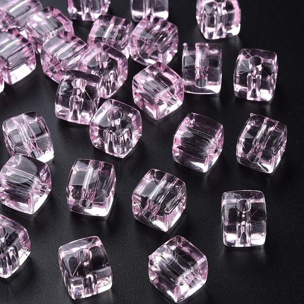 

PandaHall Transparent Acrylic Beads, Square, Pearl Pink, 13x12.5x12.5mm, Hole: 3.5mm, about 162pcs/500g Acrylic Square