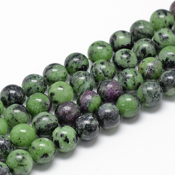 

PandaHall Natural Ruby in Zoisite Beads Strands, Round, 4mm, Hole: 1mm, about 84~90pcs/strand, 15.1 inch Ruby in Zoisite Round