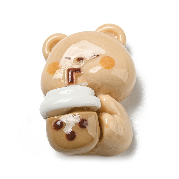 

PandaHall Coffee Theme Resin Decoden Cabochons, Cartoon Bear with Drink, 24x18x10.5mm Resin Bear