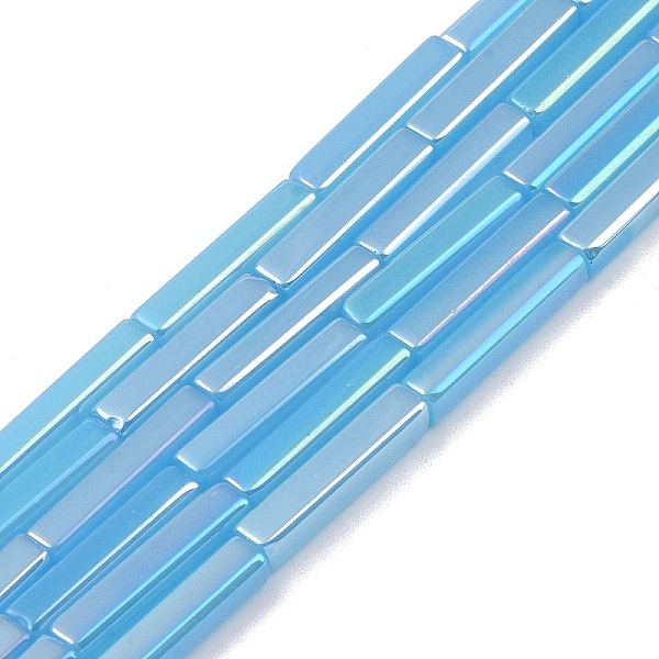 

PandaHall Electroplate Glass Beads Strands, AB Color Plated, Rectangle, Light Sky Blue, 19.5~20x3.5~4x3.5~4mm, Hole: 1mm, about 38pcs/strand...
