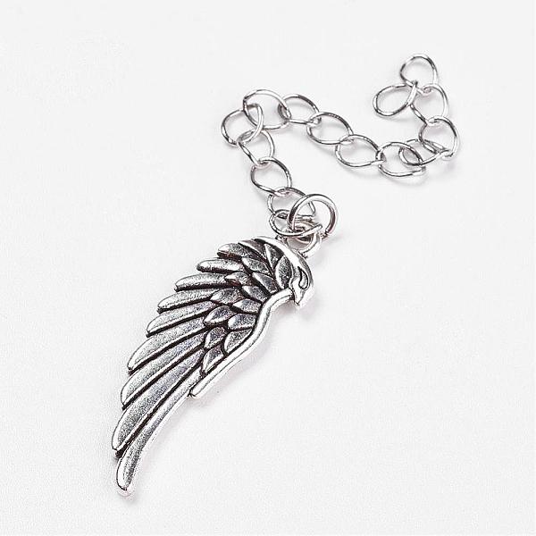 

PandaHall 304 Stainless Steel Chain Extender, Wing, Antique Silver, 97mm, Hole: 3mm 304 Stainless Steel