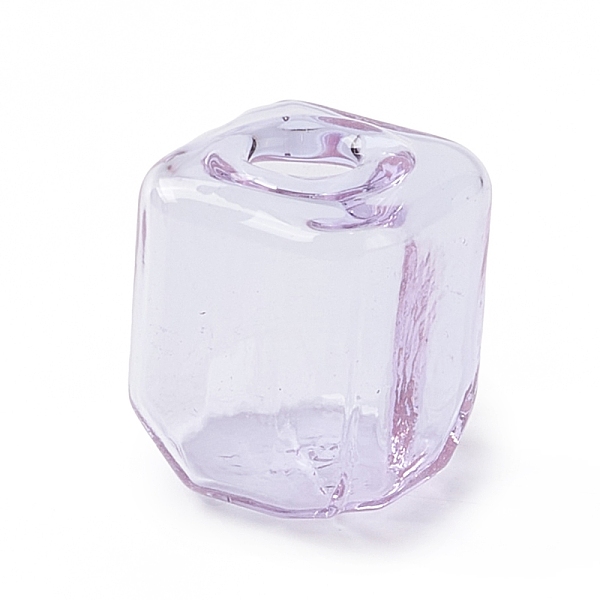 

PandaHall Handmade Blown Glass Bottles, for Glass Vial Pendants Making, Square, Lilac, 16~16.5x14~15x14~14.5mm, Hole: 3.5~6mm Glass Square..., Purple