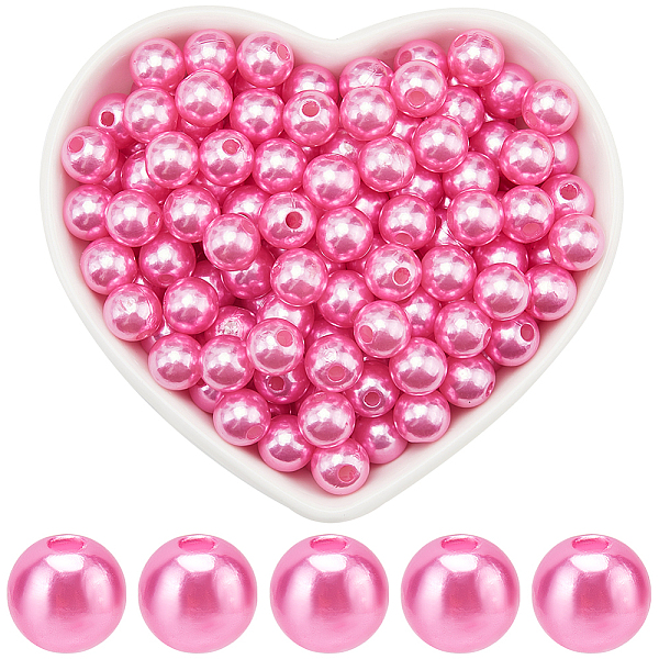500Pcs 8Mm Pink Pea… - image