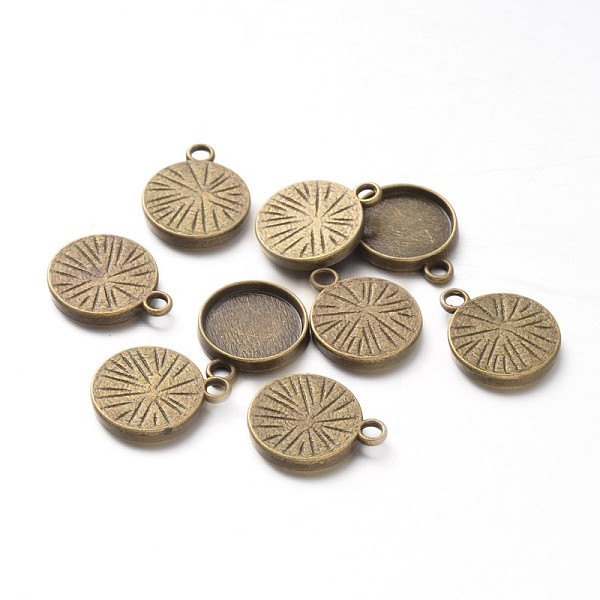 

PandaHall Tibetan Style Pendant Cabochon Settings, Plain Edge Bezel Cups, Lead Free & Nickel Free, Antique Bronze, 17.5x14.5x2.5mm, Hole...
