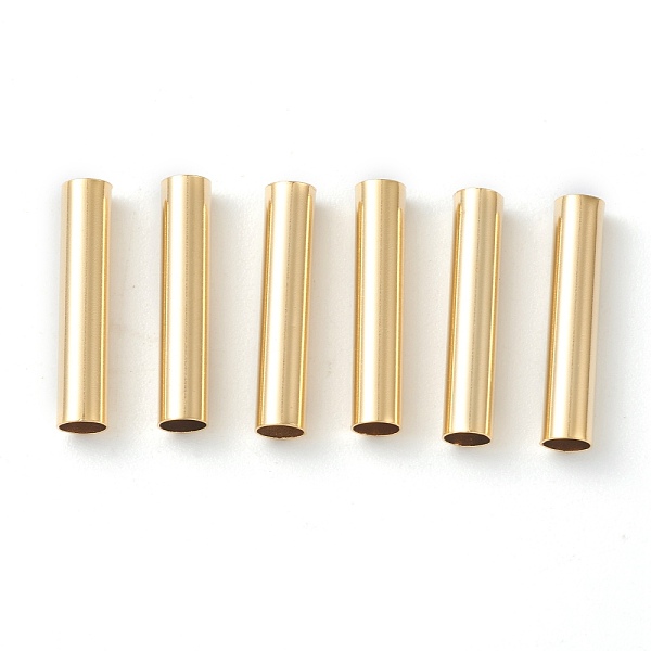 

PandaHall Brass Tube Beads, Long-Lasting Plated, Tube, Real 24K Gold Plated, 15x3mm, Hole: 2.5mm Brass Tube