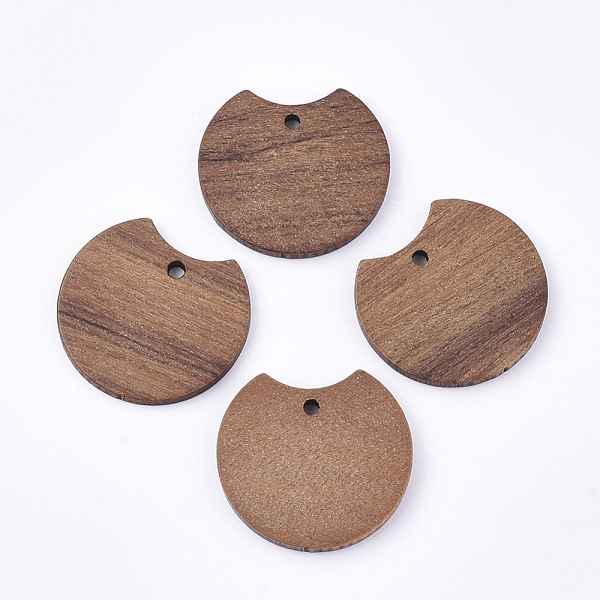 

PandaHall Undyed Walnut Wood Pendants, Half Round, Saddle Brown, 23x25x3mm, Hole: 1.8mm Wood Half Round Brown