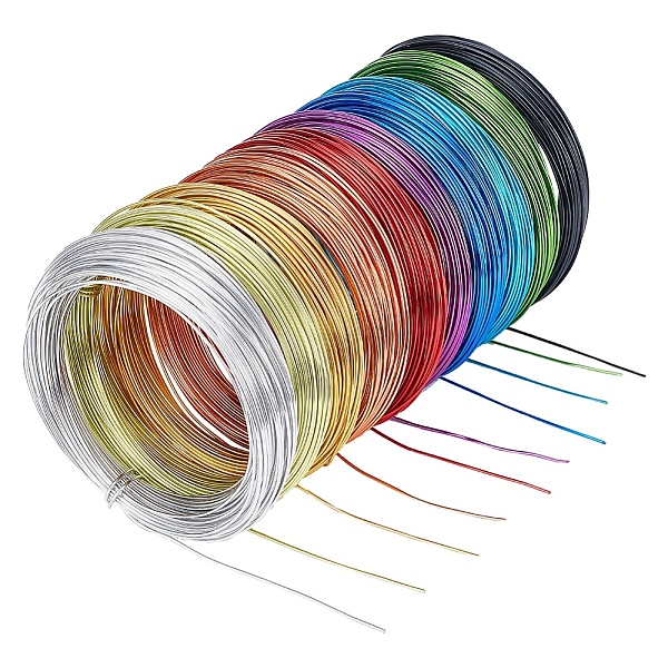 Confezione Da 10 Rotolo Di Filo Di Alluminio Tondo Multicolore Calibro 18 Filo Per Creare Gioielli Con Perline