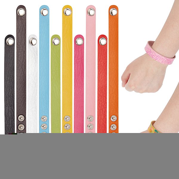 Nbeads 10 Stück 10 Farben Verstellbares Lederband-Armband-Set Für Damen