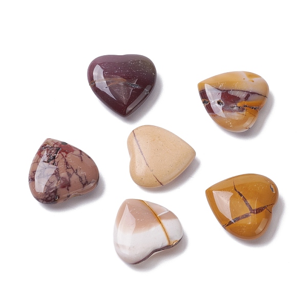

PandaHall Natural Mookaite Heart Love Stone, Pocket Palm Stone for Reiki Balancing, 20~20.5x20~20.5x6~7.5mm Mookaite Heart