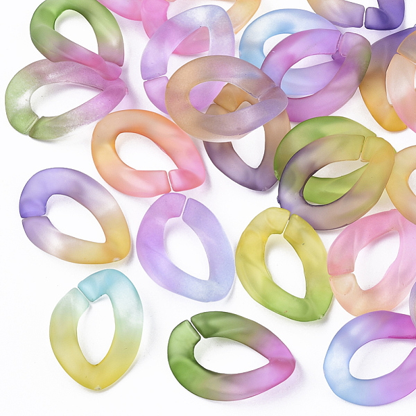 

PandaHall Spray Painted Two Tone Transparent Acrylic Linking Rings, Quick Link Connectors, for Curb Chains Making, Twist, Mixed Color..., Multicolor