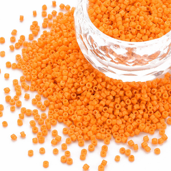 

PandaHall Glass Cylinder Beads, Seed Beads, Baking Paint, Round Hole, Orange, 1.5~2x1~2mm, Hole: 0.8mm, about 45000pcs/bag, about 1pound/bag...