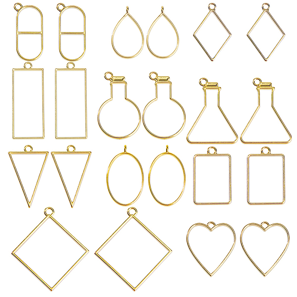 

PandaHall SUNNYCLUE 22Pcs 11 Styles Rack Plating Alloy Open Back Bezel Pendants, For DIY UV Resin, Epoxy Resin, Pressed Flower Jewelry...