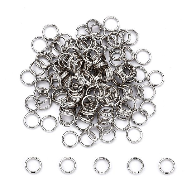 

PandaHall Brass Split Rings, Double Loops Jump Rings, Platinum, 6x1.5mm, Inner Diameter: 5mm Brass Ring