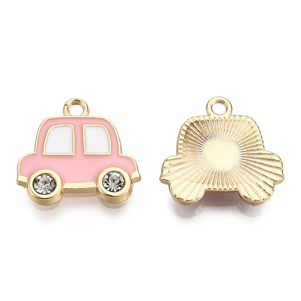 

PandaHall Alloy Enamel Pendants, with Crystal Rhinestone, Light Gold, Car, Pink, 16.5x17.5x3mm, Hole: 1.6mm Alloy Rhinestone+Enamel Vehicle...